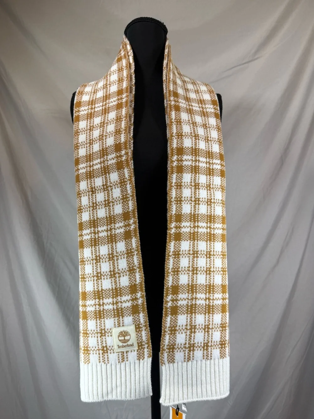 Timberland Buffalo Plaid Scarf 🧣 Brown & Cream‎ NWT